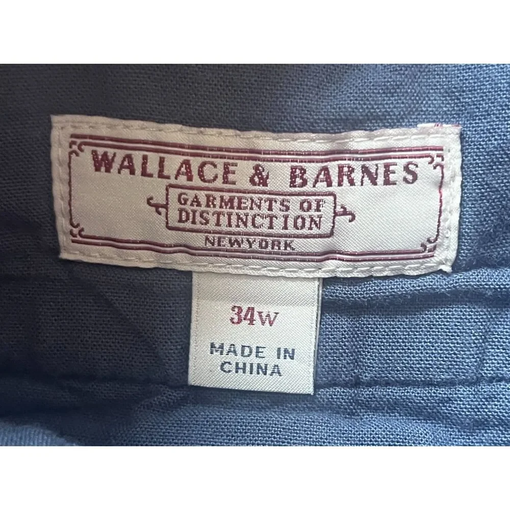 WALLACE & BARNES J. Crew Blue 100% Cotton Relaxed Shorts   Mens Size 34